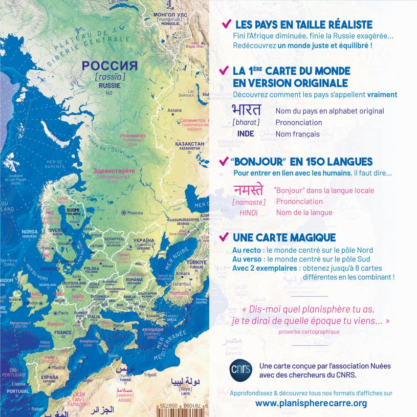 GRAND Planisphère (format A1 - carte 69x69cm) – Image 2