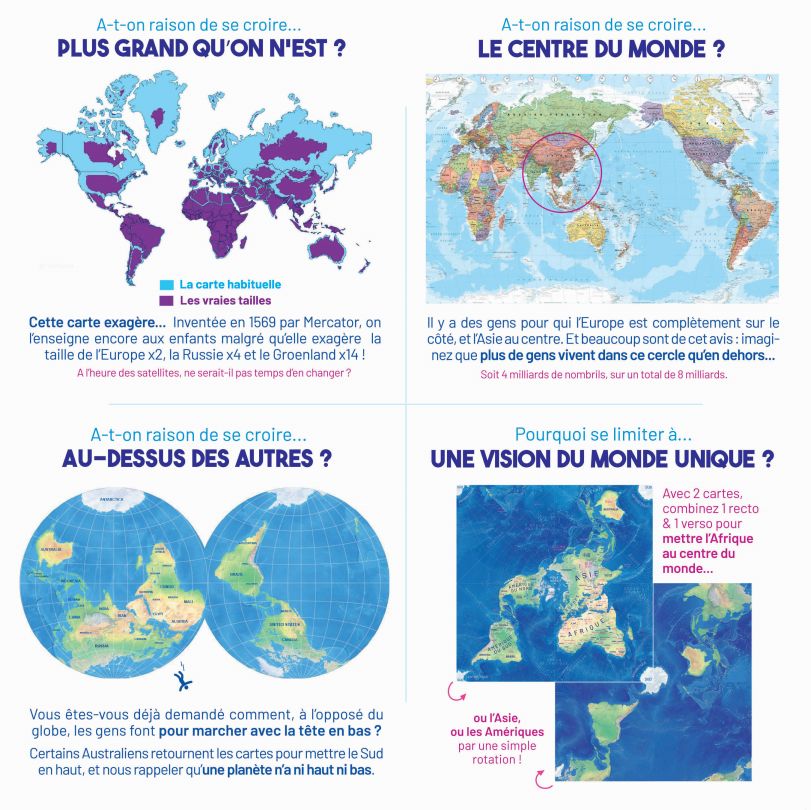 GRAND Planisphère (format A1 - carte 69x69cm) – Image 3