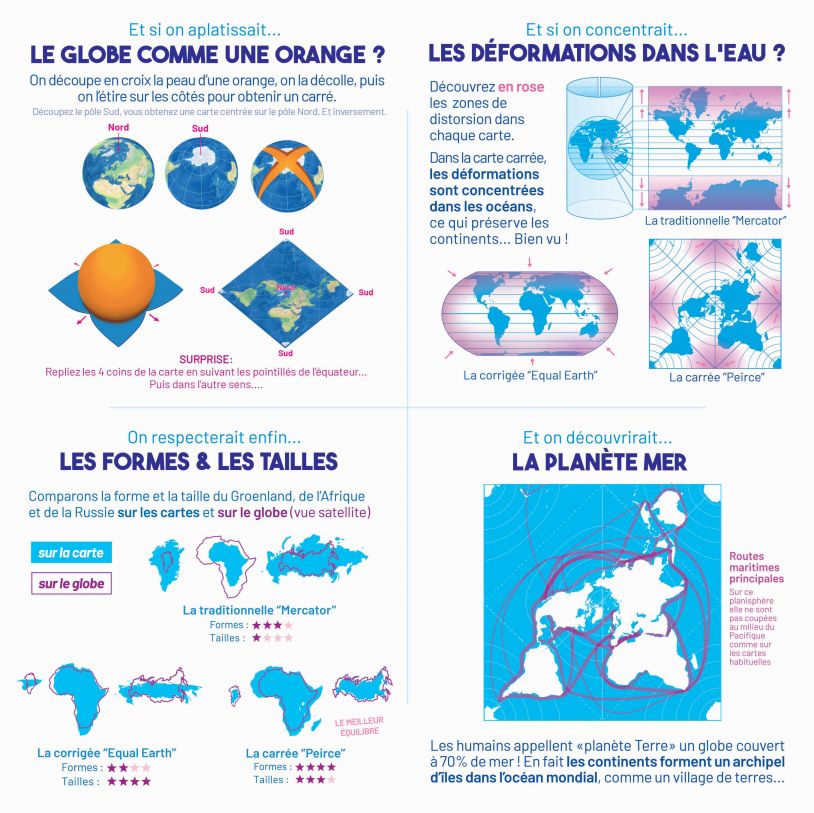 GRAND Planisphère (format A1 - carte 69x69cm) – Image 4