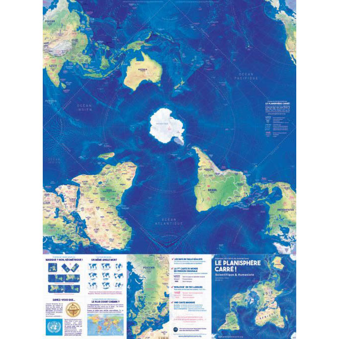 GRAND Planisphère (format A1 - carte 69x69cm) – Image 6