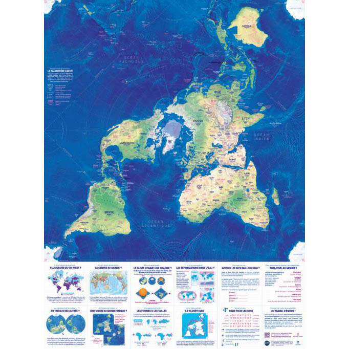 GRAND Planisphère (format A1 - carte 69x69cm) – Image 5